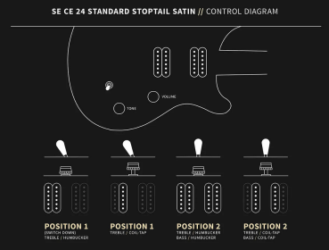 Preview: PRS - SE CE 24 Standard Stoptail - Charcoal