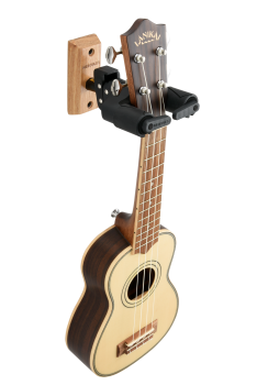 Preview: HERCULES Gitarrenwandhalter, AGS Plus, kurz, Holzsockel, natur