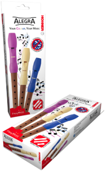 HOHNER Blockflöte, Alegra Line, blau, deutsch, dreiteilig