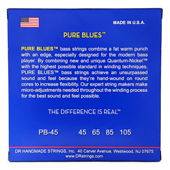 DR, PURE BLUES* – Quantum Nickel* Bass Strings: Medium 45-105