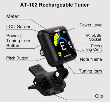 Aroma Clip Tuner wiederaufladbar AT-102