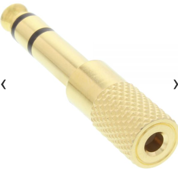Audio Adapter, 6,3mm Klinke Stecker an 3,5mm Klinke Buchse, Stereo, gold