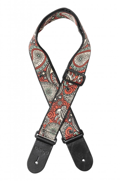STAGG - WOVEN STRAP PAISLEY1 RED
