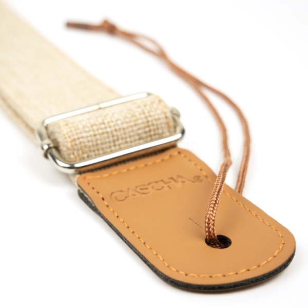 Cascha Ukulele Gurt Baumwolle - Beige Tragegurt verstellbar bis 139cm