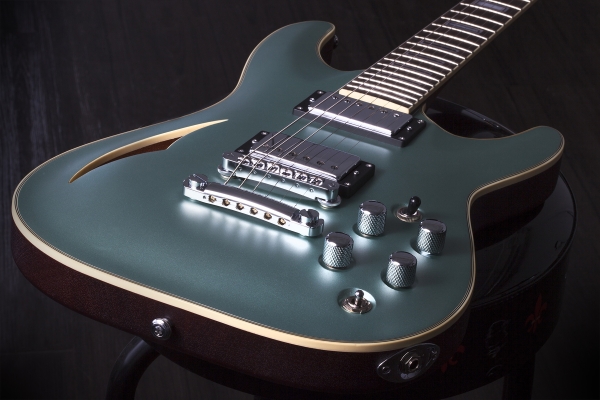 Schecter 643-SHC C-1 E/A Classic Satin Vintage Pelham Blue 6-String RH Semi-Hollowbody