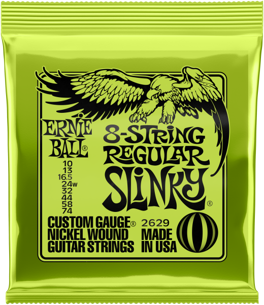 ERNIE BALL Saitensatz, Slinky Nickel 8-String, Regular 10-74