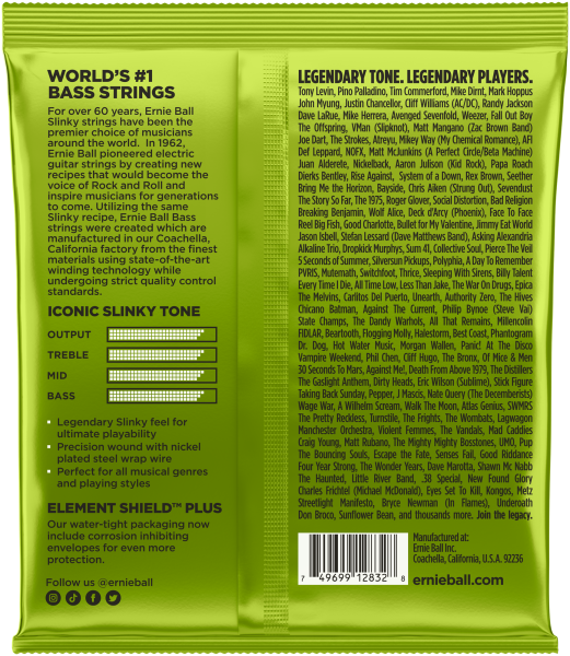 ERNIE BALL Saitensatz, E-Bass, Slinky, Regular 50-105