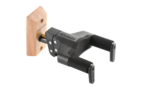 HERCULES Gitarrenwandhalter, AGS Plus, kurz, Holzsockel, natur