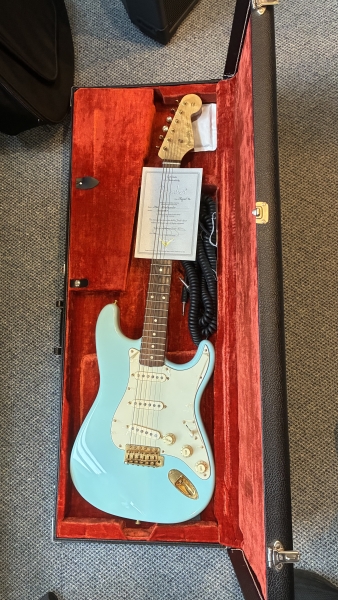 Fender Stratocaster - Custom Shop USA - 1996 - Gold Hardware - Daphne Blue inkl. Original Koffer neuwertig
