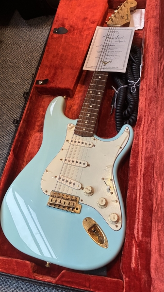 Fender Stratocaster - Custom Shop USA - 1996 - Gold Hardware - Daphne Blue inkl. Original Koffer neuwertig