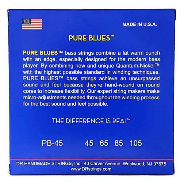 DR, PURE BLUES* – Quantum Nickel* Bass Strings: Medium 45-105
