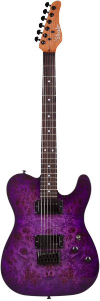 SCHECTER E-Gitarre, PT Standard, Purple Burst Burl