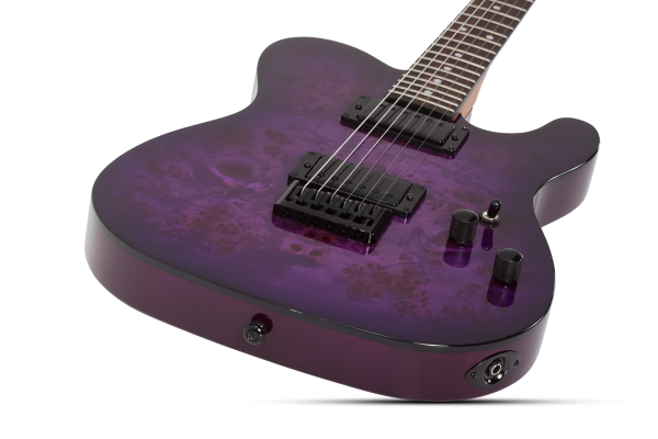 SCHECTER E-Gitarre, PT Standard, Purple Burst Burl