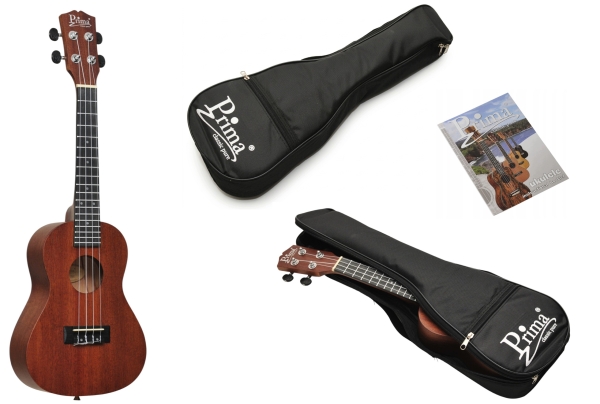 Prima - Konzert-Ukulele mit Tasche PU-200C