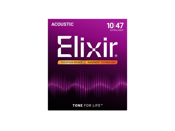 ELIXIR Saitensatz für Westerngitarre, Extra Light, Phosphor Bronze NANOWEB®, 010-047