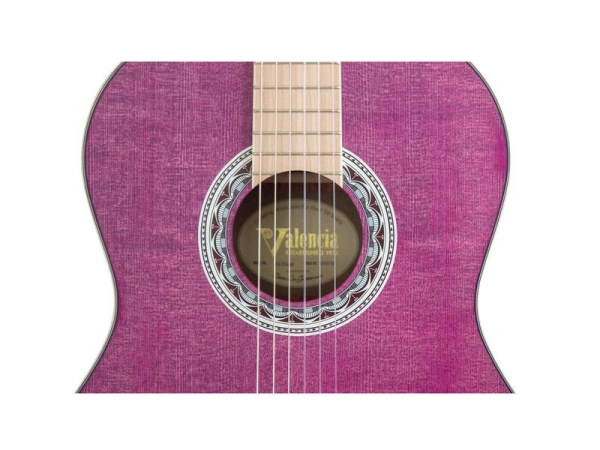 VALENCIA Konzertgitarre 4/4, Sitka-Fichtendecke, Satin Finish, Farbe: Violett