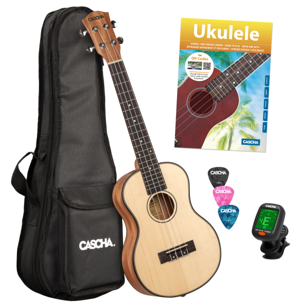 Cascha - Tenor Ukulele Fichte Solid Top Set