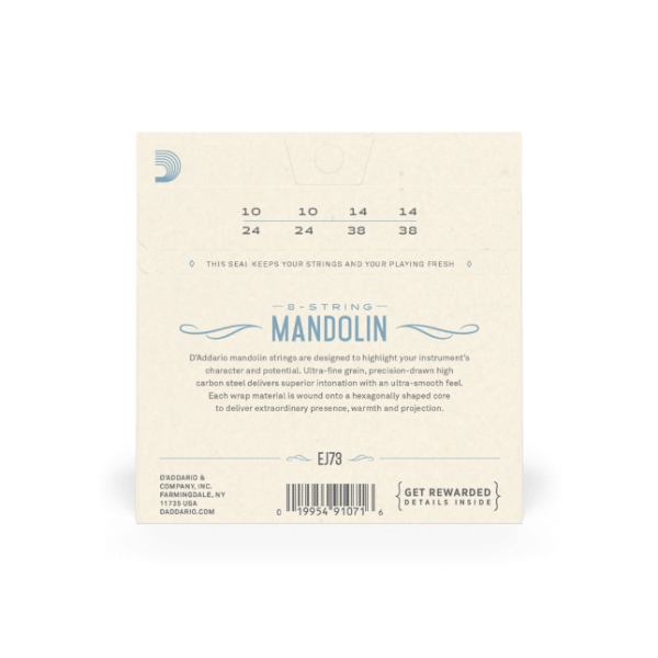 EJ73 Mandolin Strings, Phosphor Bronze, Light, 10-38