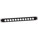 19" U-Rackblende 1 HE für 12 XLR Buchsen